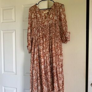 Daughters of India burnt orange midi dress